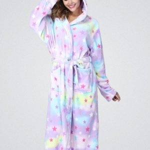 Peignoir Polaire á Motif Étoiles