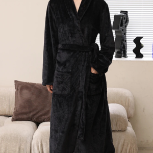 Peignoir pour Femme Polaire Noir