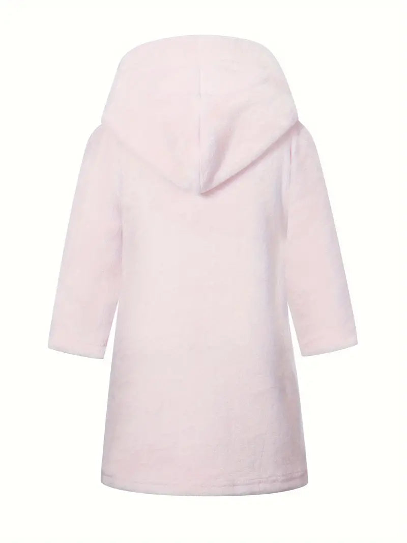 Peignoir de Bain Enfant Fille Polaire Rose