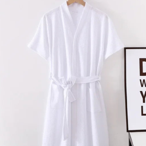 Peignoir Coton Femme Blanc