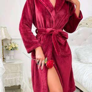 Peignoir en Polaire Épaissie Rouge