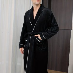 Peignoir Polaire Éponge Noir