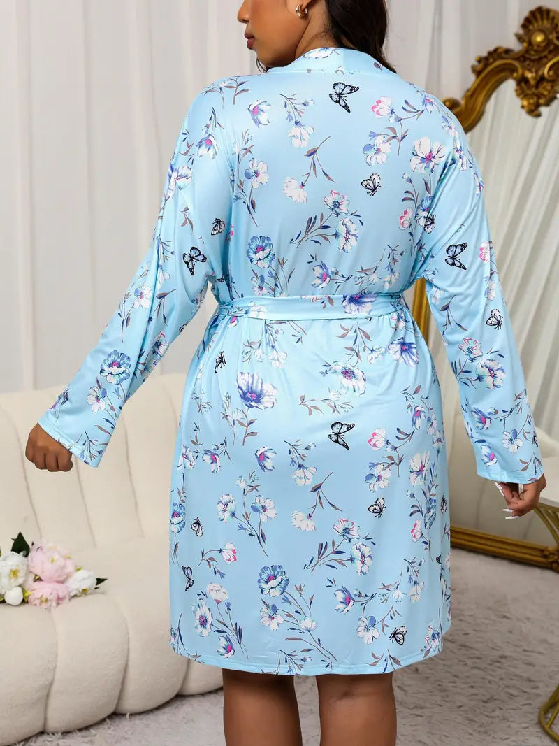 Peignoir à Fleurs en Satin Doux – Image 2