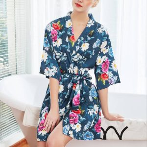 Peignoir Kimono Coloré en Satin