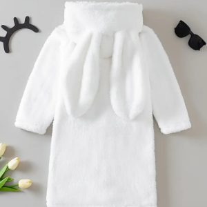 Peignoir de Bain Enfant Blanc Oreilles de Lapin