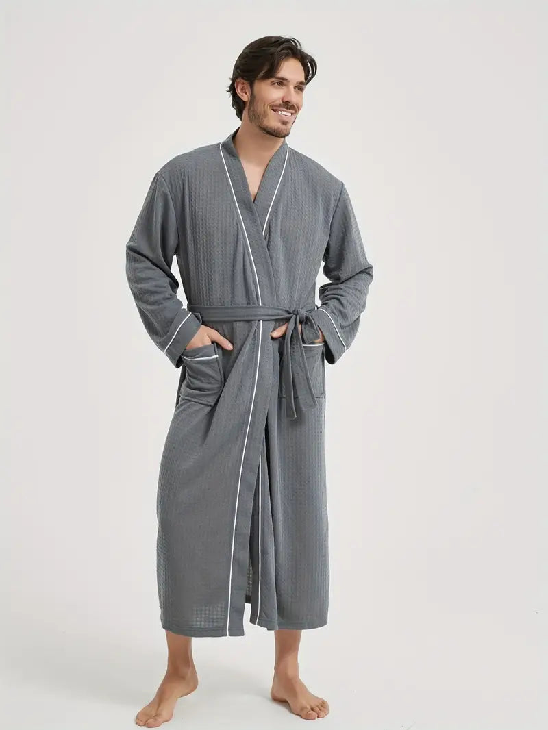 Peignoir de Bain Nid D’abeille Gris