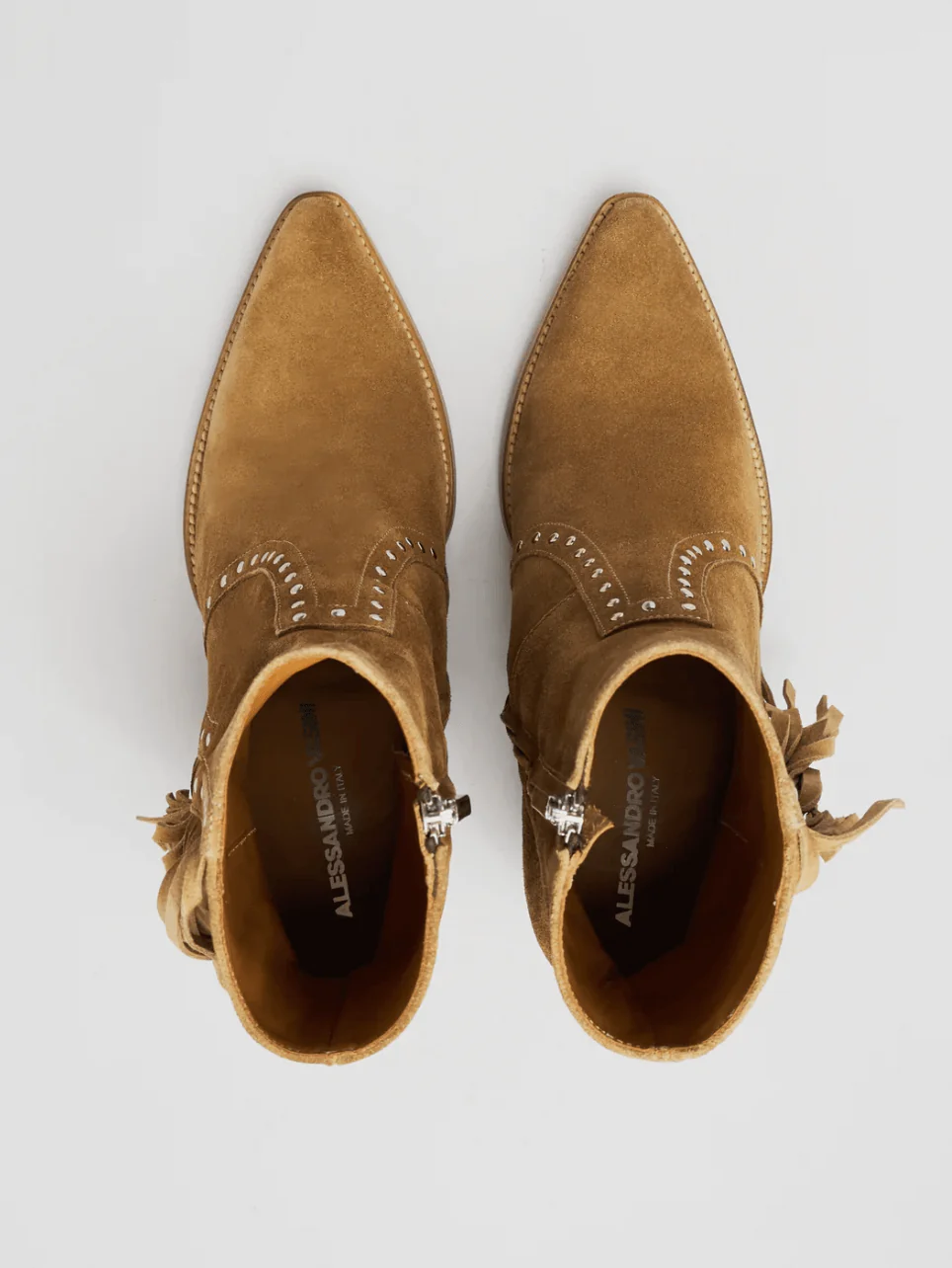 ALISON BOTTINE À FRANGES "MOJAVE" 80MM EN DAIM TOBACCO – Image 4