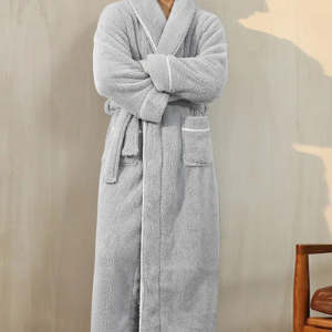 Peignoir Polaire pour Homme‎ Gris clair