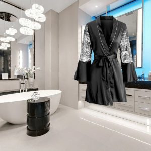 Ensemble Nuisette Peignoir Satin Femme