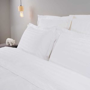 Lot de 2 taies d’oreiller coton bande satin RÊVE