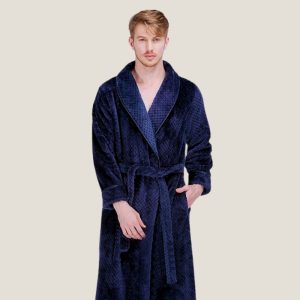 Manteau peignoir bleu marine