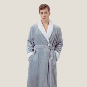 Manteau peignoir soie gris