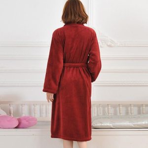 Peignoir soie Bordeaux Femme
