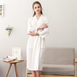 Peignoir Court Femme Blanc