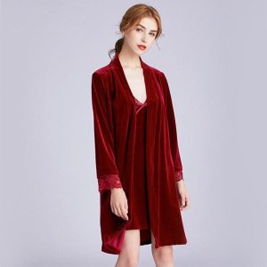 Peignoir soie Court Velours