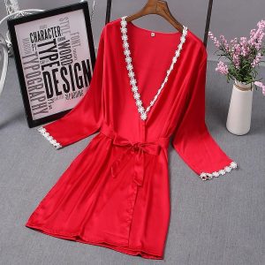 Veste Peignoir soie Décolleté