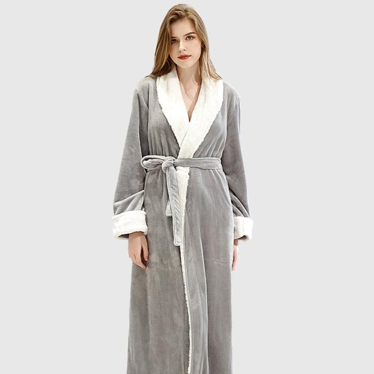 Peignoir Femme Gris Clair – Image 2