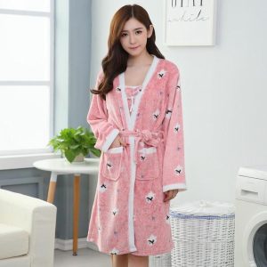 Veste Peignoir soie Rose Fin