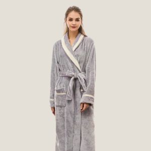 Peignoir bain femme gris