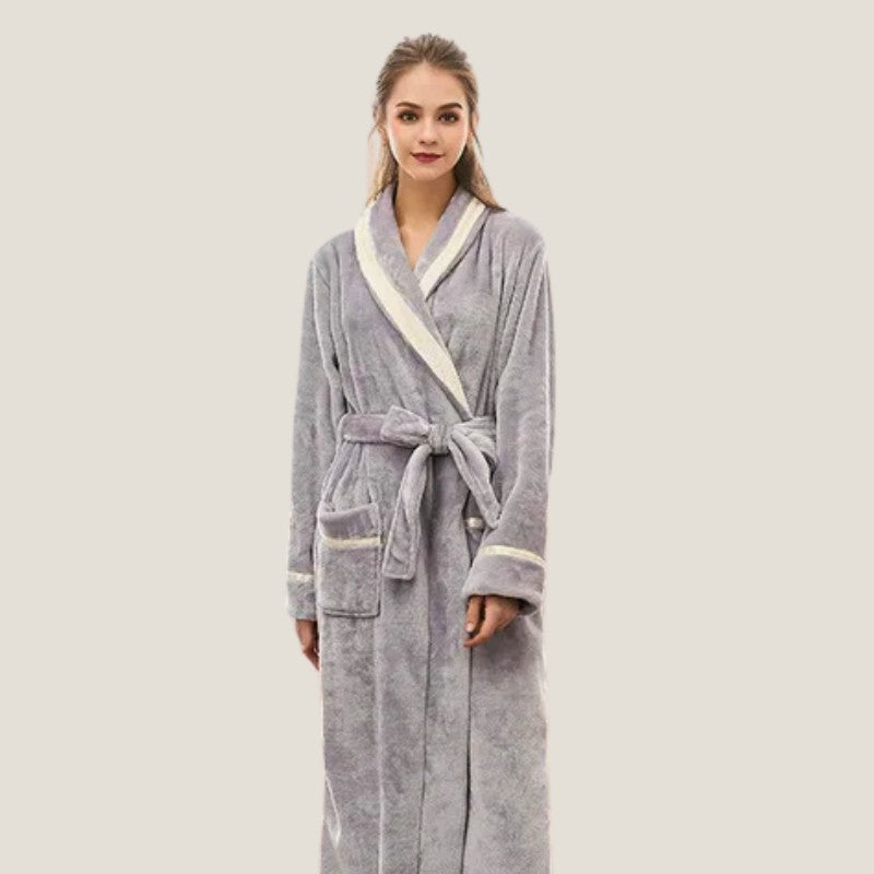 Peignoir bain femme gris – Image 3