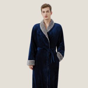 Veste Peignoir soie bleu