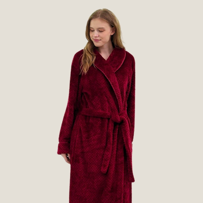 Veste Peignoir soie bordeaux – Image 3