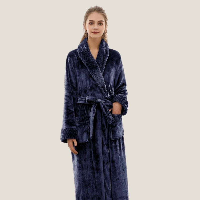 Peignoir de bain bleu marine femme – Image 2