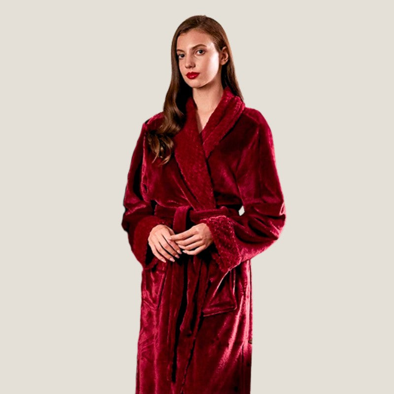 Peignoir de bain bordeaux – Image 2