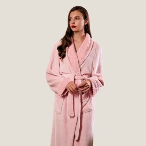 Peignoir de bain rose femme