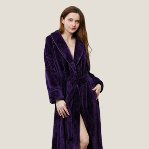 Peignoir soie femme prune