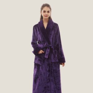 Peignoir soie prune femme