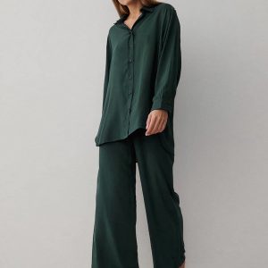 Pyjama Lotus en Satin « Vert »
