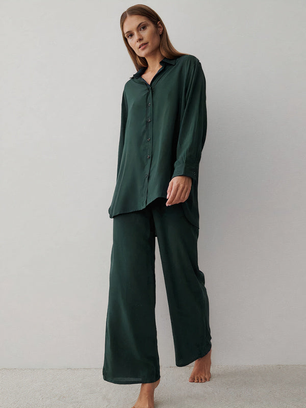 Pyjama Lotus en Satin « Vert » – Image 3