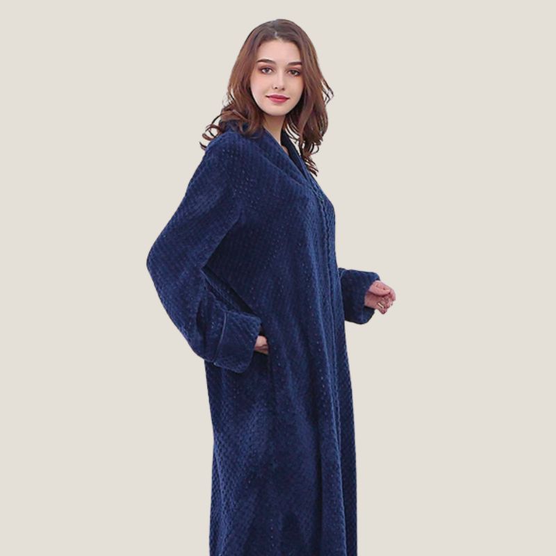 Robe de Chambre Bleu Marine Femme
