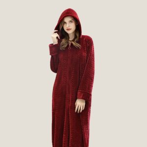Robe de Chambre Femme Polaire Rouge
