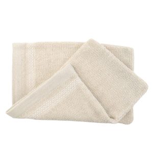 Lot de 2 gants de toilette coton lin éponge ALINE
