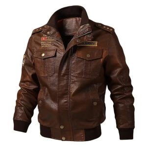 Blouson cuir militaire