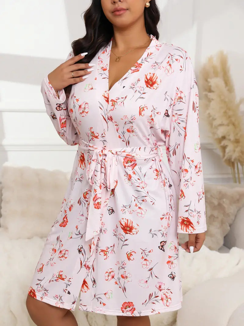 Peignoir à Fleurs en Satin Doux – Image 4