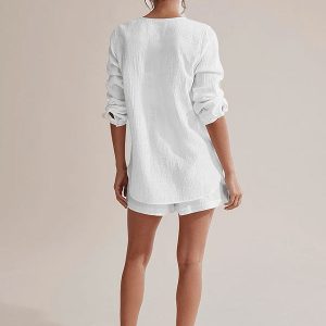 Ensemble Pyjama Short Blanc