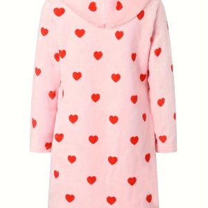 Peignoir de Bain Enfant á Motif Coeurs