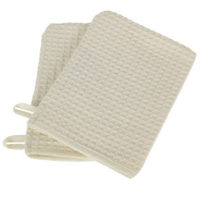 Lot de 2 gants de toilette nid d’abeille WEEK END