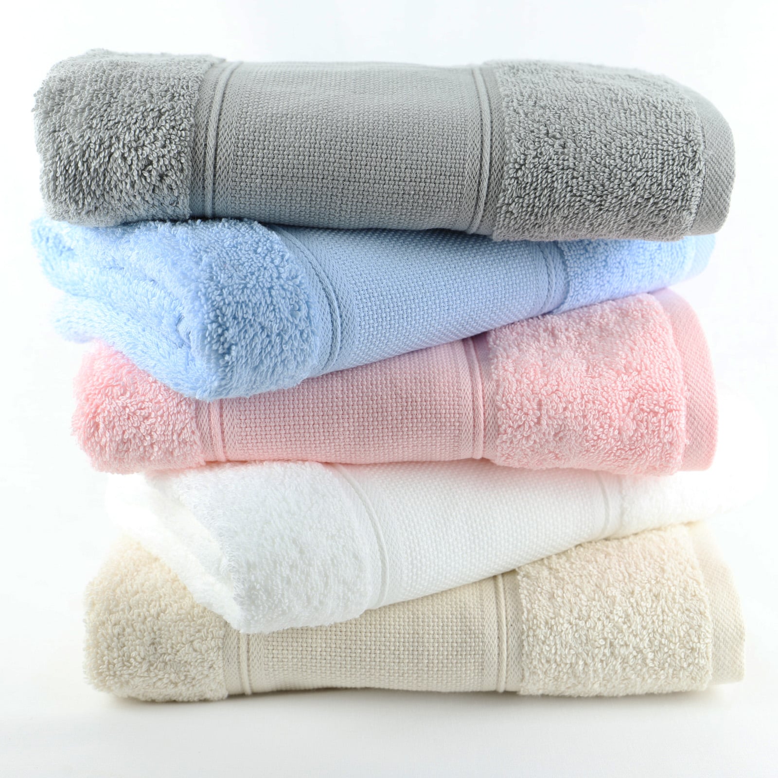 Lot de 2 gants de toilette en bouclette éponge avec bande à broder en toile AIDA – Image 3