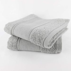 Lot de 2 serviettes invité en coton bouclette éponge avec bande à broder en toile AIDA