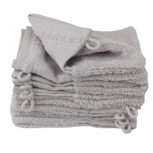 lot de 12 gants de toilette en coton bouclette éponge PETUNIA