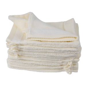 Lot de 12 gants de toilette en coton bouclette éponge CAPUCINE