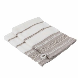 Lot de 2 gants de toilette en coton éponge Ethnique