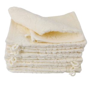 Lot de 12 gants de toilette coton bouclette éponge jacquard IRIS