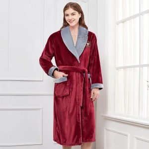 Peignoir Polaire Femme  « Burgundy »