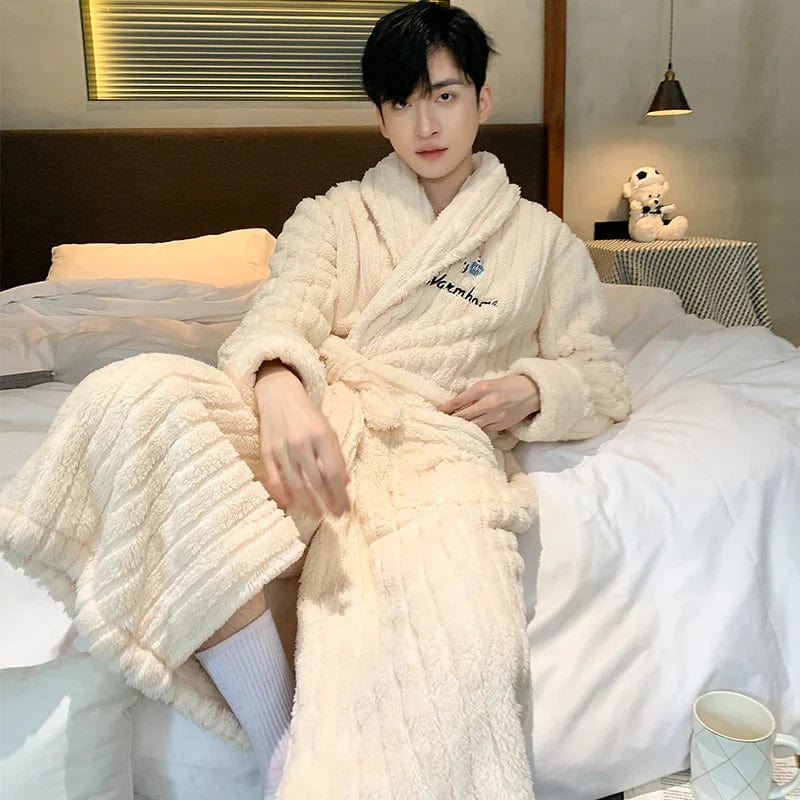 Peignoir Polaire Homme « Blanc » – Image 3