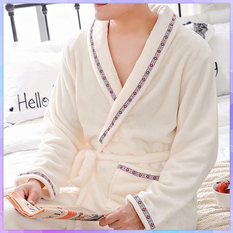 Peignoir Polaire Homme « Blanc »